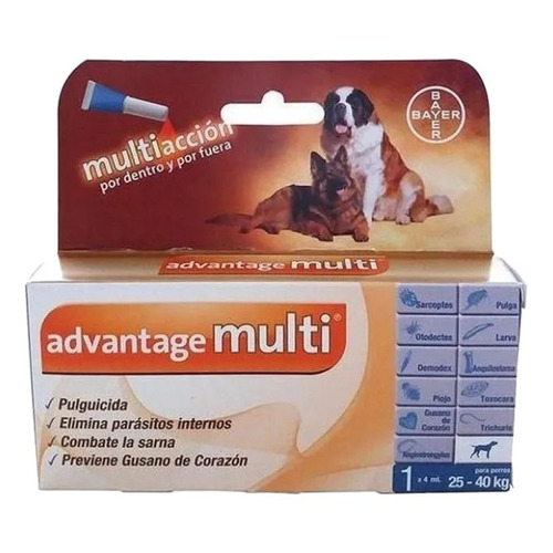 Pipeta antiparasitario para pulga Bayer Advantage Multi para perro de 25kg a 40kg color azul