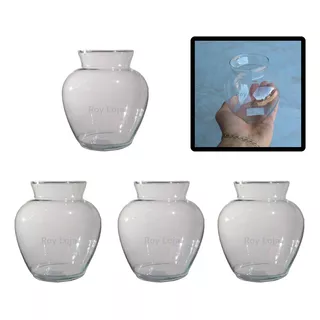 Vaso De Vidro Pequeno Transparente Kit 10 10 Cm Pera Aquario