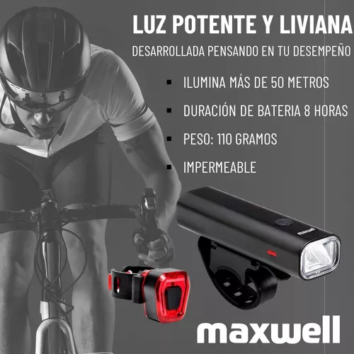 Luz Bicicleta Set Delantera Trasera Usb Maxwell Impermeable Color 52049