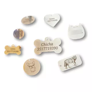 Chapitas Identificatorias Acero Inox Grabadas Perro Gato Tag