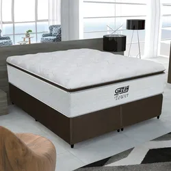 Gazin tower cama box cor branco e marrom tamanho queen 198cm x 158cm x 72cm no Mercado Livre com oferta e cupom de desconto