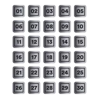 30 Placas Número Porta Apartamento 2x2 Em Inox Impressão Uv