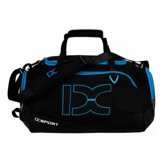 Maleta Deportiva Gym Viaje Mochila Fitness Súper Calidad Ix Color Negro con Azul