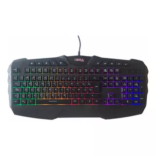 Teclado Gamer Soul Xk700 Qwerty Color Negro Con Luz Rgb Idioma Inglés