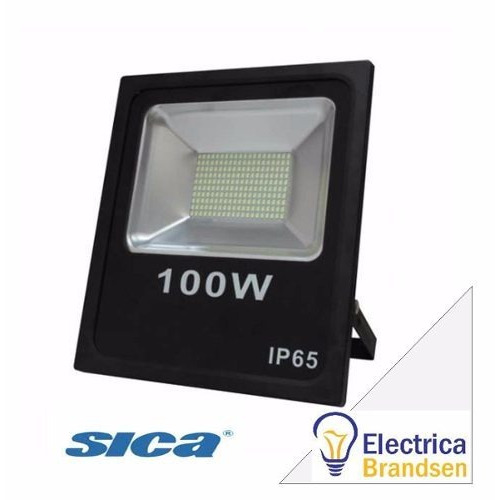 Reflector LED Sica Estandard 376795 100W con luz blanco frío y carcasa negro 220V
