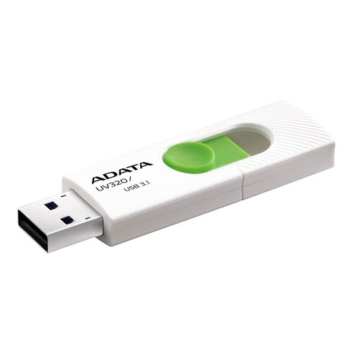 Memoria USB Adata UV320 32GB 3.1 Gen 1 blanco y verde