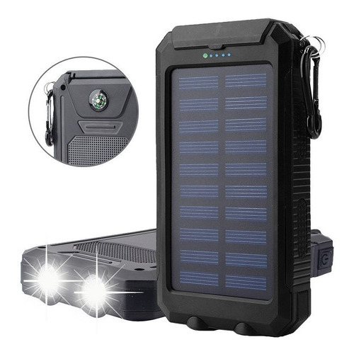 Solar Power Bank 12000 mah Cargador Solar Portátil Dual Car
