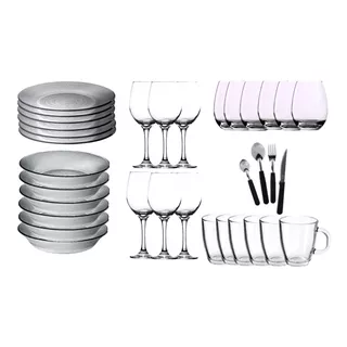 Set Vajilla Completa 54 Piezas Platos Vasos Cubiertos