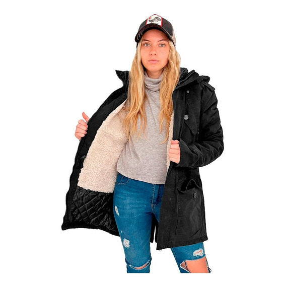 Customs Ba Camperas Mujer Parka Corderito Campera Invierno X