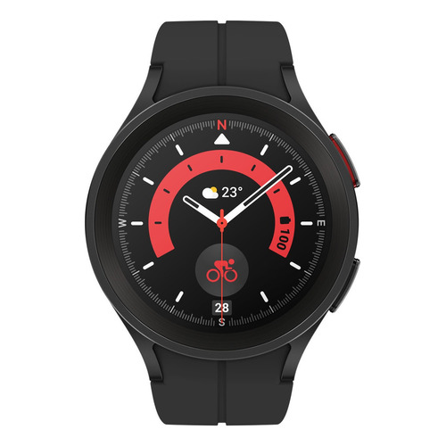 Samsung Galaxy Watch5 Pro (Bluetooth) 1.4" caja 45mm de  titanio  black titanium, malla  black titanium de  silicona SM-R920