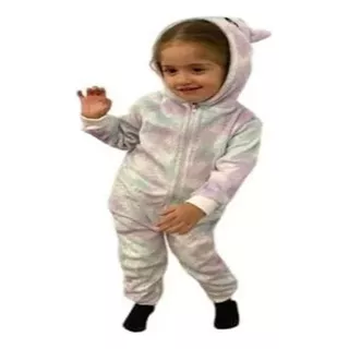 Pijama Macacão Kigurumi C/ Glitter Capuz Infantil Plush