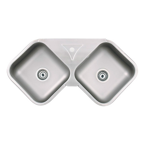 Bacha Esquinera Cocina Acero Inox Mi Pileta Bajo Mesada 650 Color Plateado