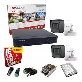 Kit 2 Câmeras Hikvision Com Audio Completo Hd Full 2 Mega