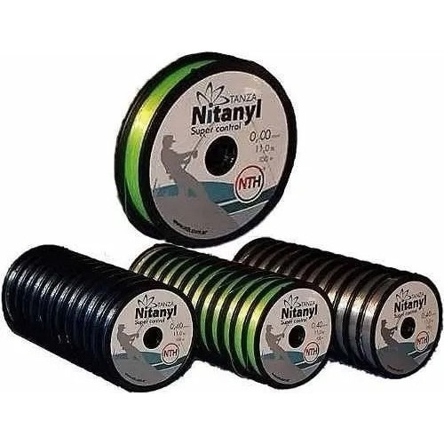 Tanza Pesca Nylon Nitanyl 0.50mm Caja X12 1200m Resiste 16kg Color Verde Fluo