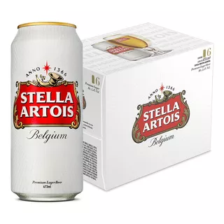 Cerveza Stella Artois European Pale Lager Lata 473 ml 6 Unidades
