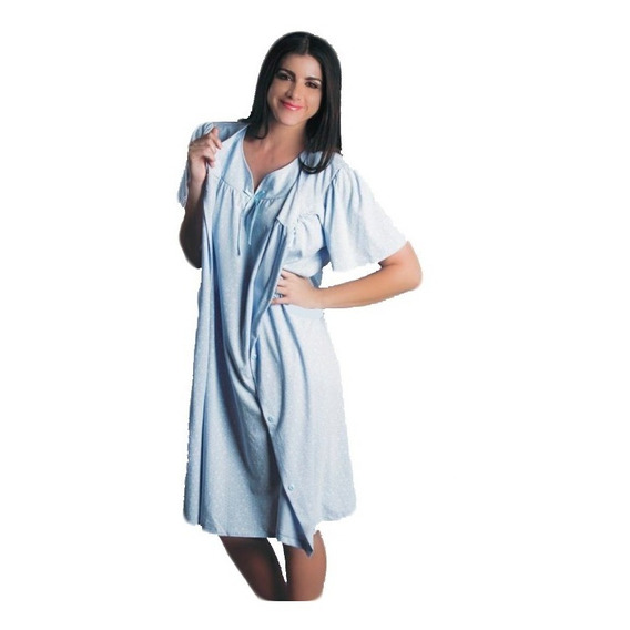 Cojunto De Bata Y Camison Para Dama Pijama Rosa O Azul Tallas Desde Chica Hasta Extra Grande  7011