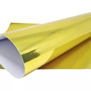 100 Folhas  Papel Laminado Dourado Ouro 250g/m²