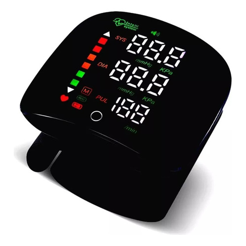 Monitor de presión arterial de muñeca de voz recargable con USB