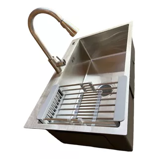 Monomando+fregador Una Tina 78x48cm Acero Inox+accesorios  