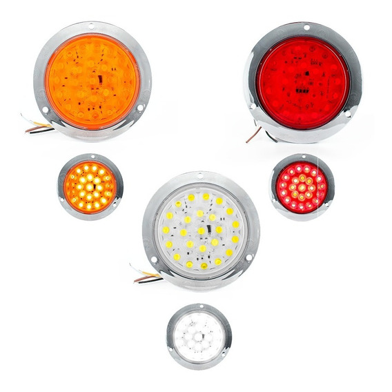 Plafon 24 Led Redondo Camion Cuarto Estrobo Stop 12-24v F1