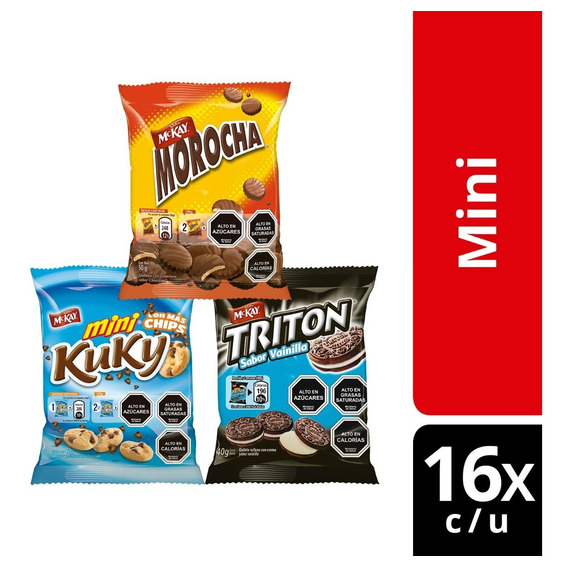 Galletas Nestlé® Mckay® Mini Morocha, Triton & Kuky Pack X48