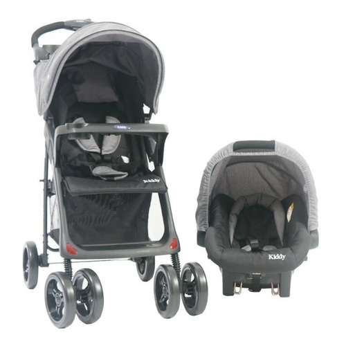 Cochecito de paseo Kiddy C10 travel system gris melange con chasis color negro