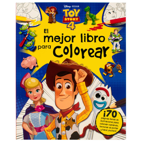Libro con actividades para colorear: Disney Toy Story 4  Editorial Silver Dolphin, tapa blanda en español