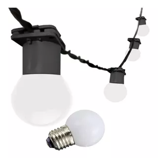 Varal De Luz 30 Metros Com 30 Lâmpadas Led Branco Frio