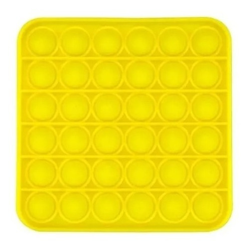 Pop It Importados Originales Silicona Antiestrés Sensoriales Color Cuadrado Amarillo