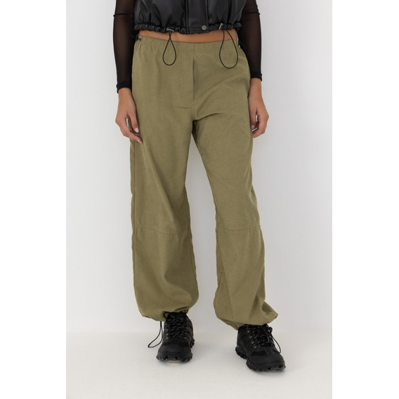 Pantalon Parachute Con Cintura Ajustable Mujer System Basic