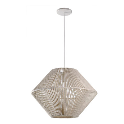Colgante Hilo Natural Apto Led E27 Deco Rombo 45cm 