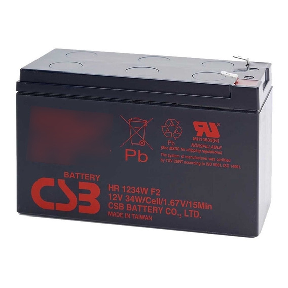 Batería Csb 12v 9ah Hr1234w (12v 34w) Cs3 Eaton Apc Ups 12 9