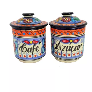 Juego De Azúcar Y Café Artesanal De Talavera 100% Original