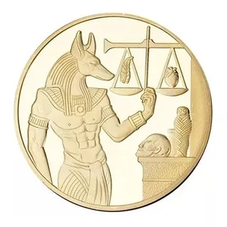 Moeda Egito Anubis Gold Deus Egípcio Protetor Amuleto
