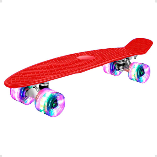 Patineta Skate Penny Ruedas Con Luz Color Rojo