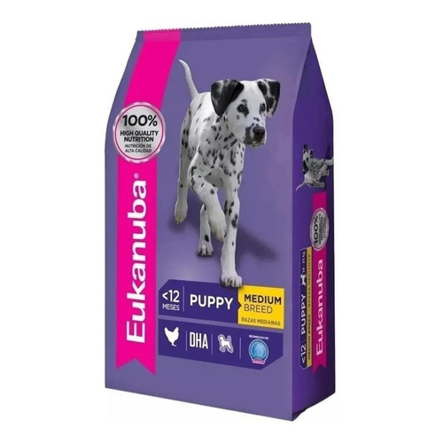 Alimento Eukanuba para perro cachorro de raza mediana sabor mix en bolsa de 3 kg