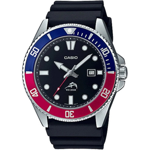 Reloj Casio Marlin Caballero Mdv106b1a2vcf Color de la correa Negro Color del bisel Azul/Rojo Color del fondo Negro