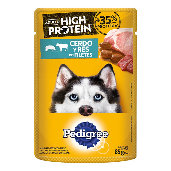 Alimento Para Perro Pedigree High Protein X24 Sobres 85g C/u