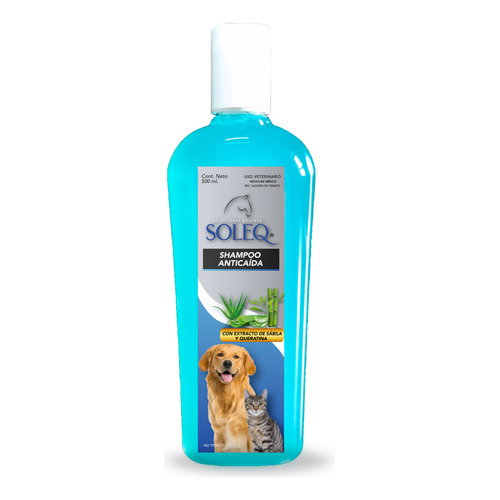 Shampoo Anti Caída Para Perros Y Gatos Soleq 500 Ml