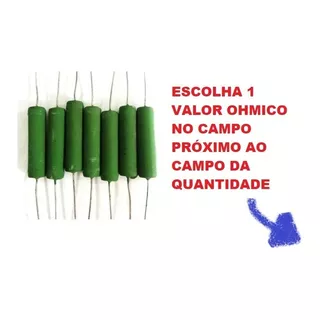 50un Resistor De Fio 10w  Escolha 1 Valor Ohmico Na Lista