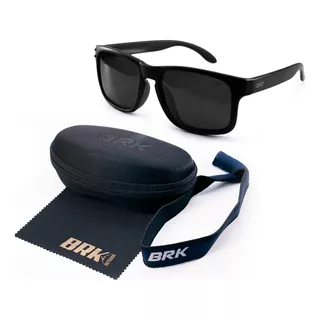 Óculos Polarizado De Sol Brk Retangular Com Preto Com Uv400