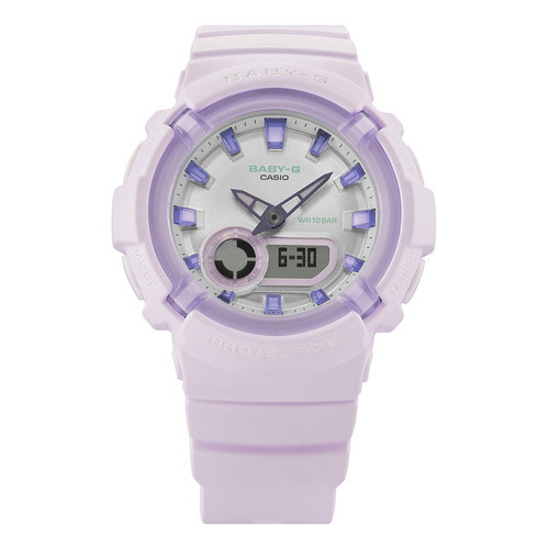 Reloj Mujer Casio Baby G Bga-280sw 6a Ø43,4mm - Impacto Color de la malla Lila Color del bisel Lila Color del fondo Plateado