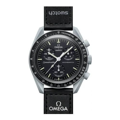 Reloj pulsera Omega x Swatch Mission to the Moon con correa de velcro color negro