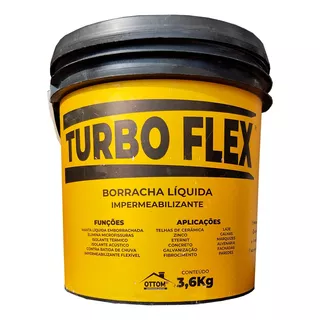 Tinta Borracha Liquida Flex Turbo 3,6lt Varias Cores Protege