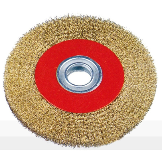 Cepillo Circular Alambre Rizado Bronceado 200mm 8 Pulgadas