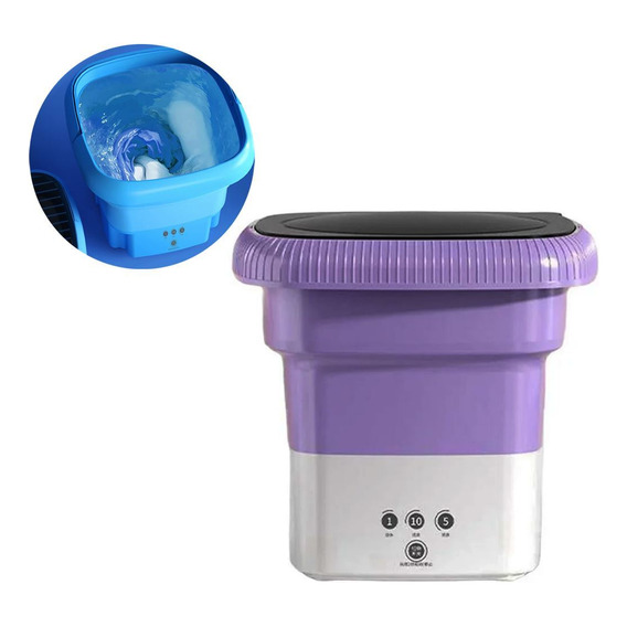 Mini Lavadora Plegable Portátil Usb Ropa Bebé Ropa Interior Color Violeta