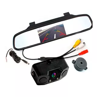 Espejo Retrovisor Pantalla + Camara Reversa Con Doble Sensor