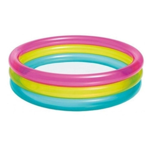 Alberca inflable redondo Intex 57104 63L rosa, amarilla y azul caja