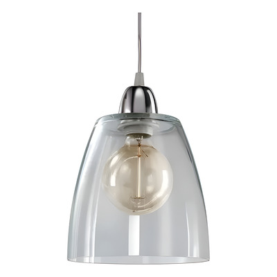 Colgante 1 Luz Vidrio Transparente Deco Vintage Apto Led Transparente