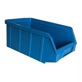 Caixa Bin Organizadora Plástica Nº4 Azul - Caixa Com 10pçs